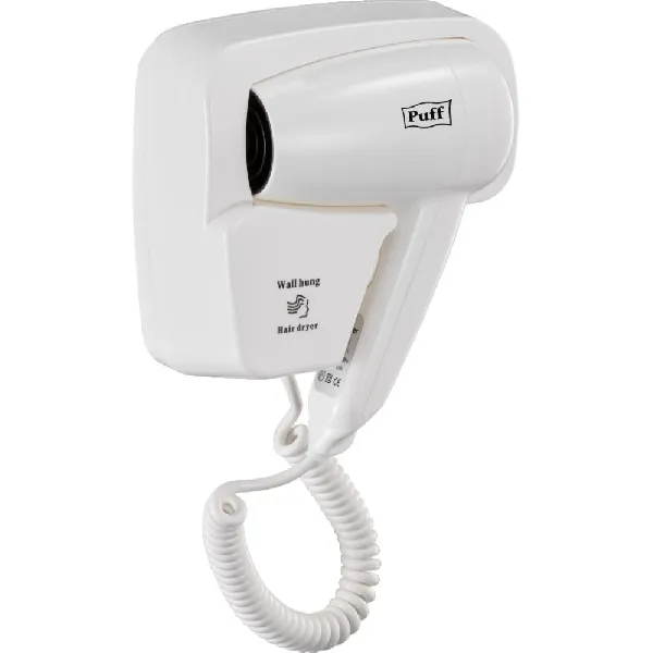 Puff-1200B фен для волос, белый, с доп. розеткой