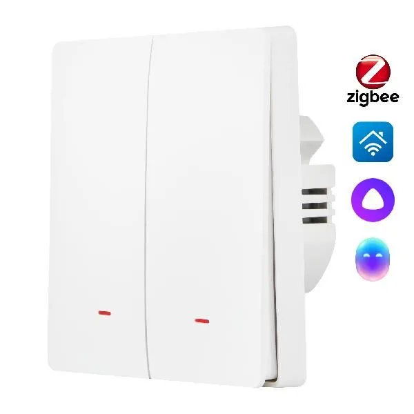 Выключатель Hommyn zigbee 2 клавиши SWZBNN02W (без нейтрали)