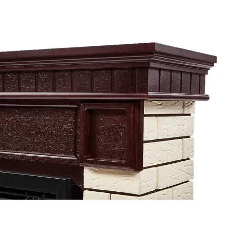 Портал Firelight Bricks 25 (камень бежевый/шпон темный дуб)