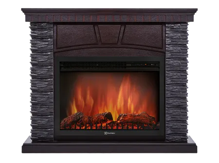 Портал Firelight Porto 25U (угловой, камень черный/шпон венге)