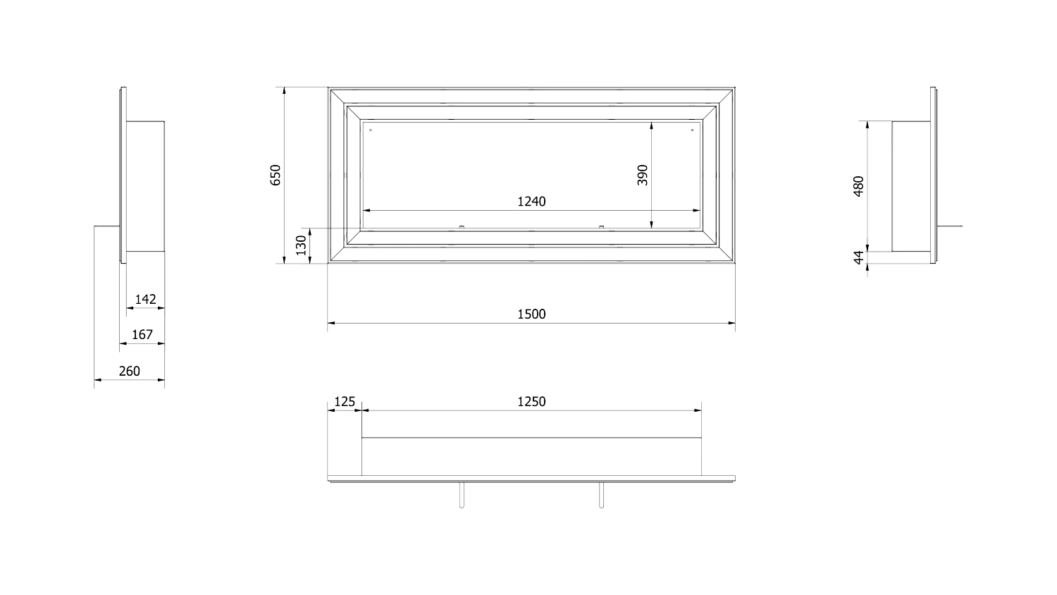 Биокамин Kratki Juliet 1500