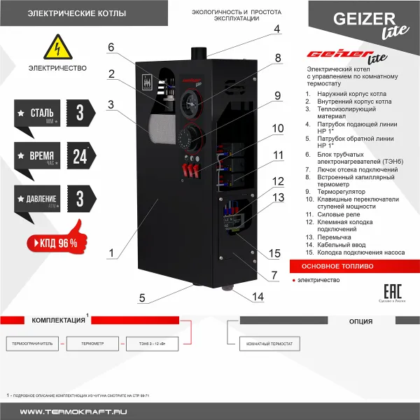 Отопительный котел Термокрафт Geizer Lite 9 Отопительный котел Термокрафт Geizer Lite 9