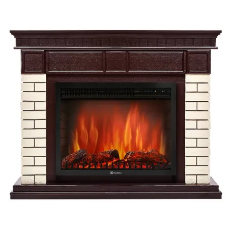 Портал Firelight Bricks 25 (камень бежевый/шпон темный дуб)