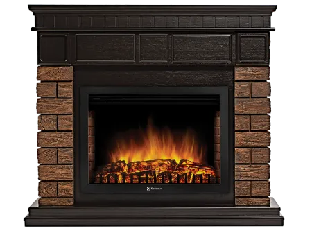 Портал Firelight Bricks Wood 25 (камень темный/шпон венге)