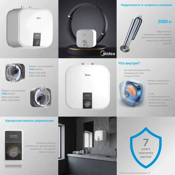 Накопительный  водонагреватель Midea Express MWH-1520-KVMU