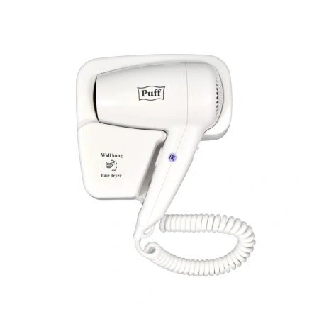 Puff-1200B фен для волос, белый, с доп. розеткой