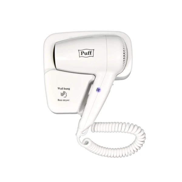 Puff-1200B фен для волос, белый, с доп. розеткой